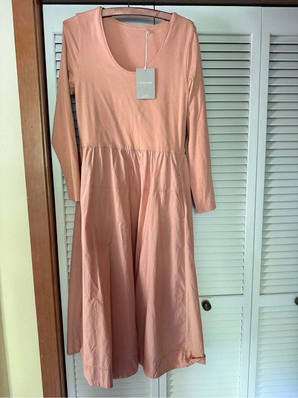Everlane Dusty Rose Scoop Neck Long Sleeve Top